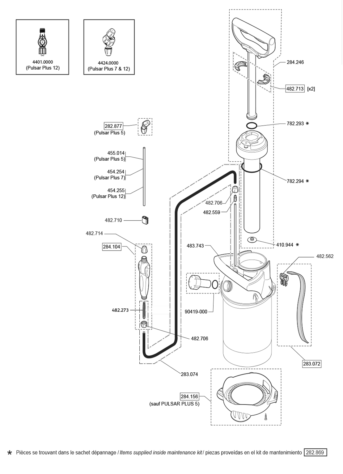 Pièces PULSAR PLUS 12 (Ref. 4312)